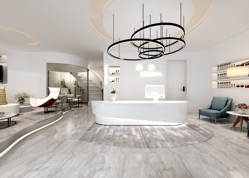 美容院装修设计;美容院设计;美容院效果图;医美