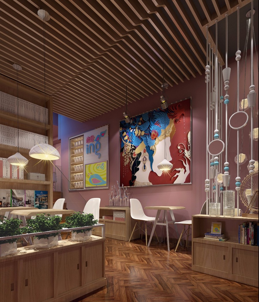 恋爱奶茶店设计装修